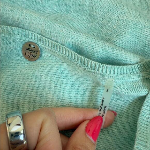 MARGARET O’LEARY SEAFOAM V-NECK SWEATER RELAXED PULLOVER SWEATER SMALL - Picture 7 of 8